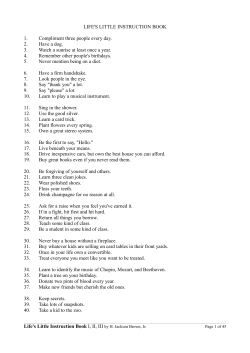 LIFE`S LITTLE INSTRUCTION BOOK