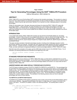 Tips for Generating Percentages Using the SAS