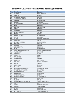 LIFELONG LEARNING PROGRAMME including EURYDICE