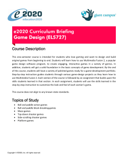 e2020 Curriculum Briefing Game Design