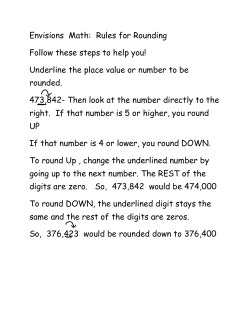 Envisions Math: Rules for Rounding Follow these steps to help you