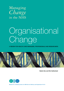 Change - NIHR Evaluation, Trials and Studies