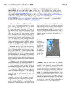 Bonneville Basin Analogues for Large Lake Processes and