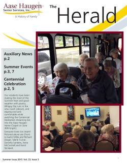 The Summer Events p.3, 7 Auxiliary News p.2 Centennial
