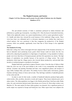 The Moghul Economy and Society
