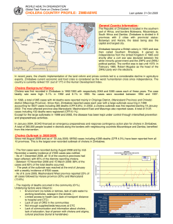 cholera country profile: zimbabwe