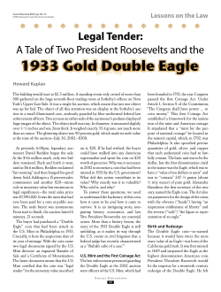 A Tale of Two President Roosevelts and the 1933 Gold Double Eagle