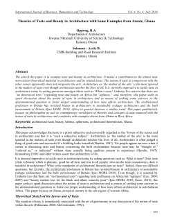 Theories of Taste and Beauty in Architecture with Some Examples