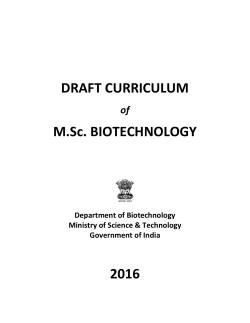 Curriculum of M.Sc. Biotechnology 2016