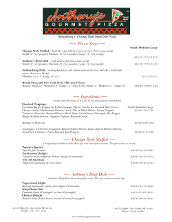 Pizza Sizes - Ann Arbor - Anthony`s Gourmet Pizza