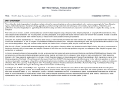 INSTRUCTIONAL FOCUS DOCUMENT Grade 4