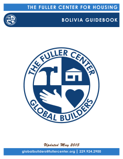 THE FULLER CENTER FOR HOUSING BOLIVIA GUIDEBOOK