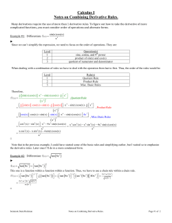 Calculus I Notes on Combining Derivative Rules.