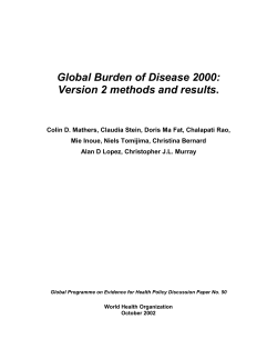 Global Burden of Disease 2000: Version 2 methods and results.