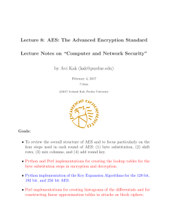 Lecture 8: AES - Purdue Engineering