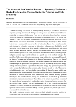 The Nature of the Chemical Process. 1. Symmetry Evolution