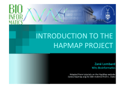 INTRODUCTION TO THE HAPMAP PROJECT