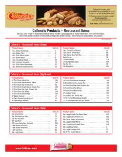 Cellone`s Products &ndash; Restaurant Items