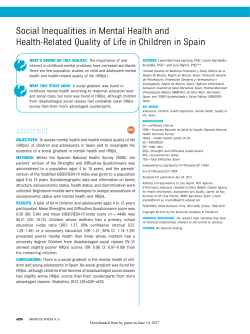 Social Inequalities in Mental Health and Health-Related