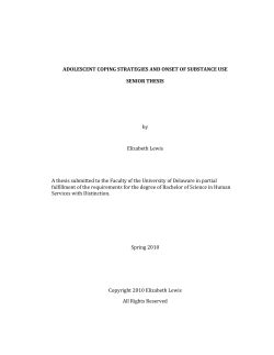 ADOLESCENT COPING STRATEGIES AND ONSET OF