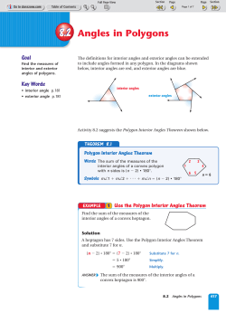 8.2 Angles in Polygons