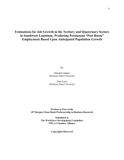 Estimations for Job Growth in the Tertiary and Quaternary Sectors in
