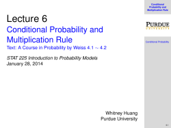 Conditional Probability and Multiplication Rule