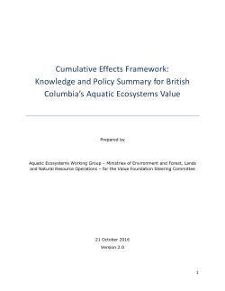 Cumulative Effects Framework - Province of British Columbia