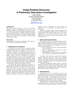 Image-Enabled Discourse: A Preliminary Descriptive Investigation