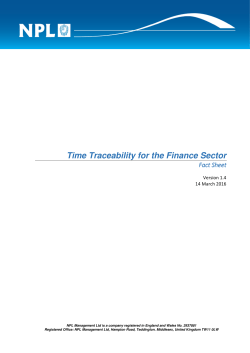 Time Traceability for the Finance Sector