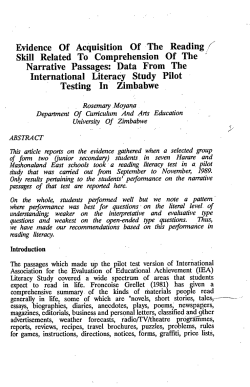 Evidence Of Acquisition Of The Reading / Skill Related