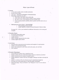 Major Types of Poems 2. Narrative Poetry 4