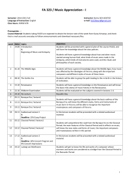 FA 323 / Music Appreciation
