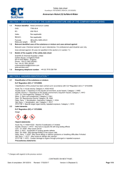 Ammonium Nickel (II) Sulfate-6-Water SECTION 1: IDENTIFICATION