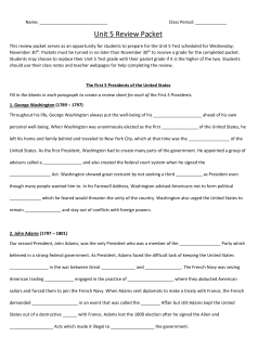 Unit 5 Review Packet