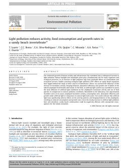 Light pollution reduces activity, food consumption