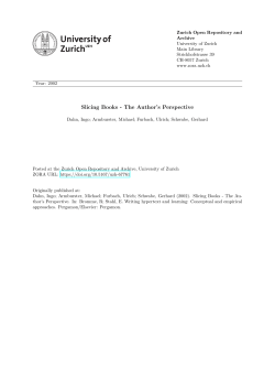 Slicing Books - The Author`s Perspective