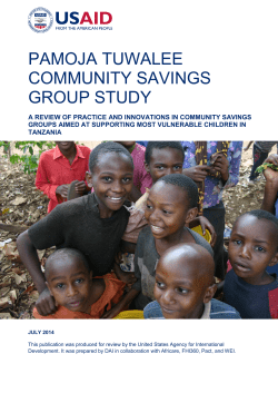 pamoja tuwalee community savings group study