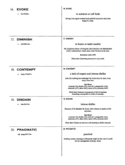 16. 17. 18. 19. 20. evoke diminish contempt disdain pragmatic