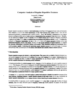 Computer Analysis of Regular Repetitive Textures