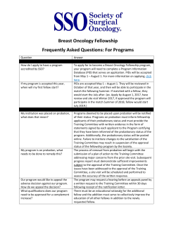 Breast Oncology Fellowship FAQs for Programs