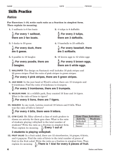 Skills Practice Ratios