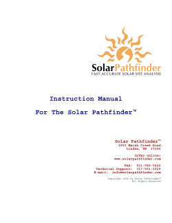 Instruction Manual For The Solar Pathfinder&trade; - altE