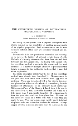 THE CENTRIFUGE METHOD OF DETERMINING PROTOPLASMIC
