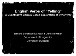 English Verbs of &ldquo;Yelling&rdquo;