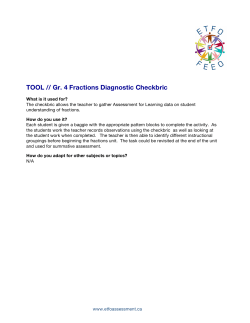 TOOL // Gr. 4 Fractions Diagnostic Checkbric