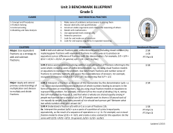 Unit 3 BENCHMARK BLUEPRINT Grade 5