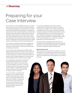 Preparing for Your Case Interview
