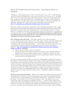 Pysiological Effects of Marijuana