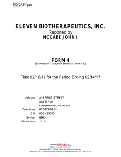 mccabe john j - Eleven Biotherapeutics
